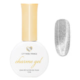 Charme Gel / Cat Eye C77 Tinsel Twinkle Silver Glitter Nail Polish Magnetic