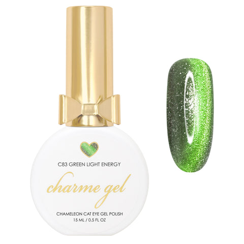 Charme Gel / Cat Eye C83 Green Light Energy Lime Nail Polish Magnetic Halloween Trend Bold Shine
