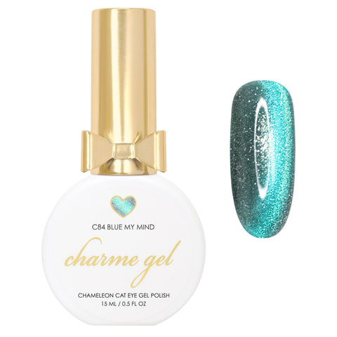 Charme Gel / Cat Eye C84 Blue My Mind Aqua Teal Magnetic Nail Polish Super Shine Bold Summer Color Trend Water