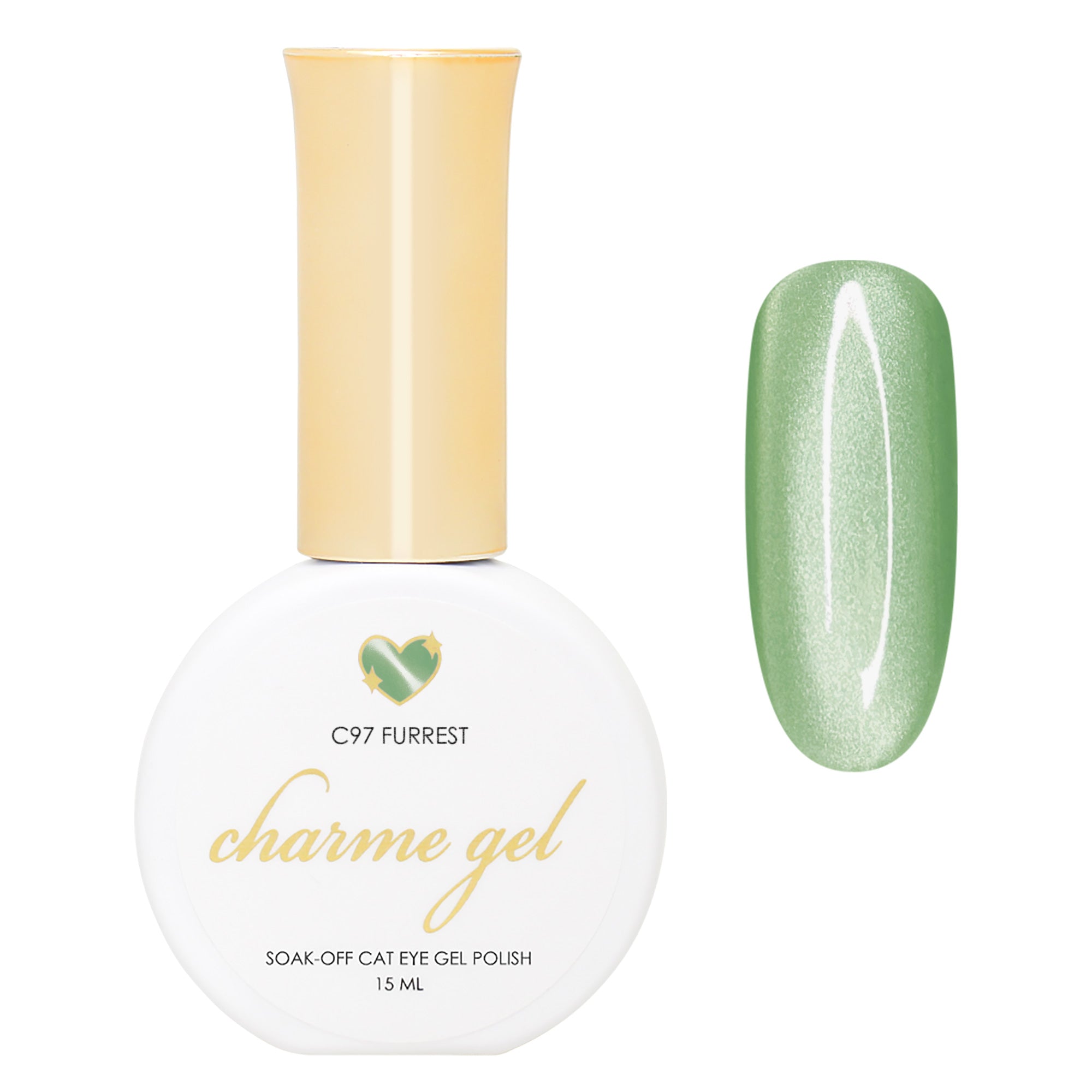 Charme Gel / Cat Eye C97 Furrest Green Magnetic Nail Polish BRAT Trend