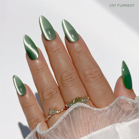 Charme Gel / Cat Eye C97 Furrest Green Magnetic Nail Polish BRAT Trend