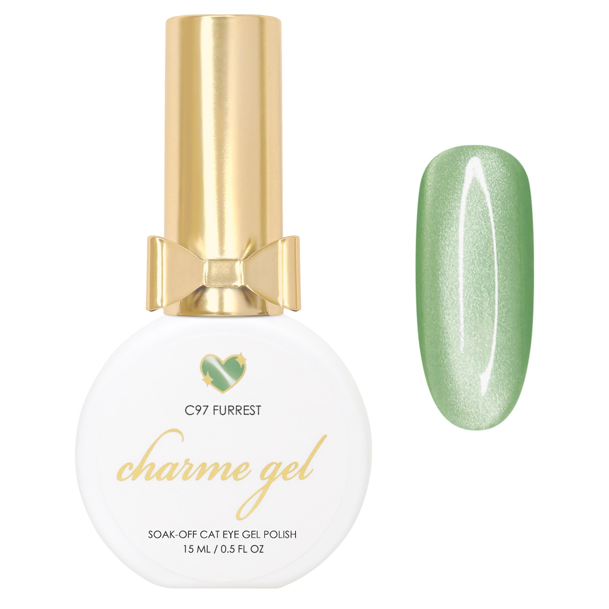 Charme Gel / Cat Eye C97 Furrest Green Magnetic Nail Polish Fall Autumn Color BRAT Trend