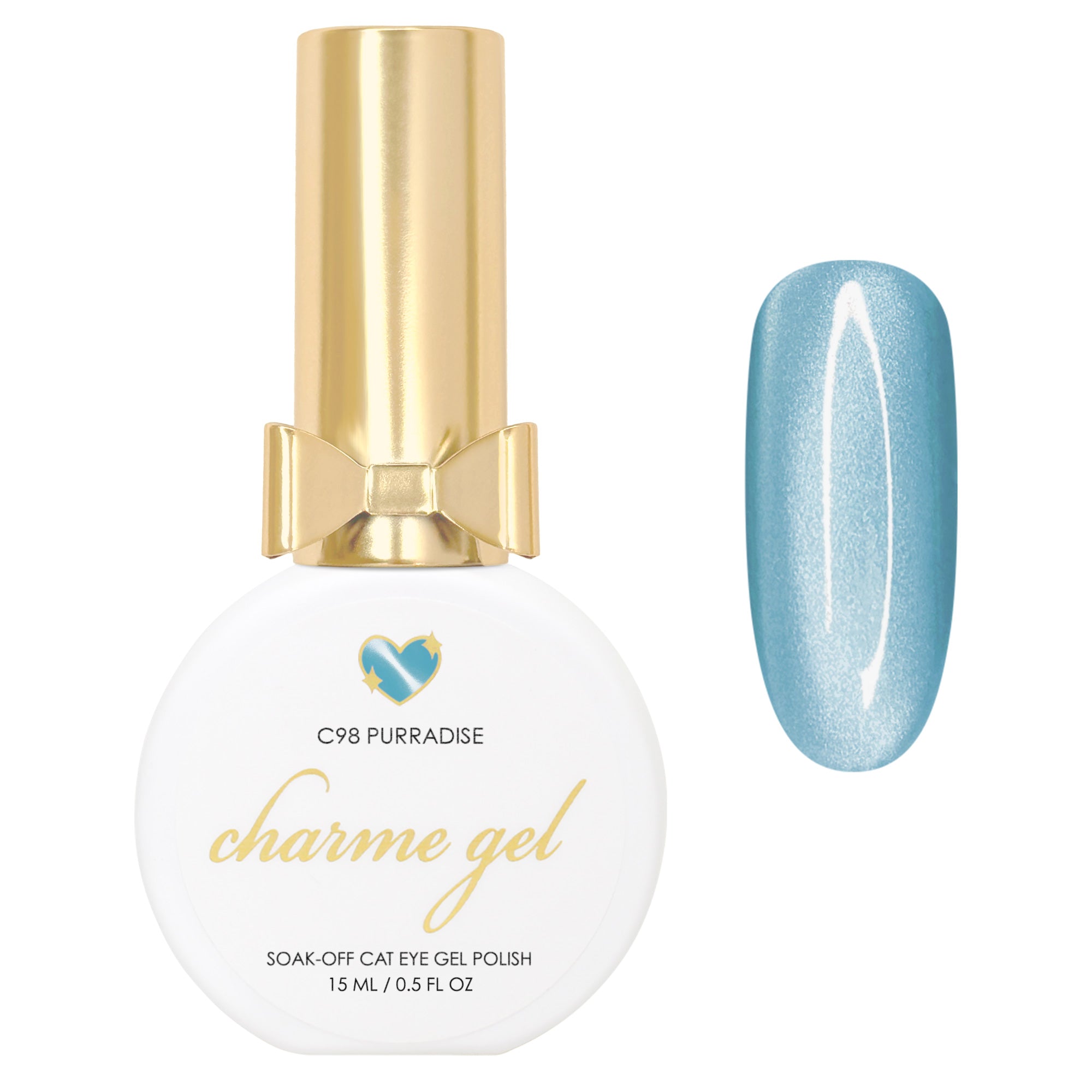 Charme Gel / Cat Eye C98 Purradise Blue Magnetic Nail Polish Summer Mermaid Ocean Trend