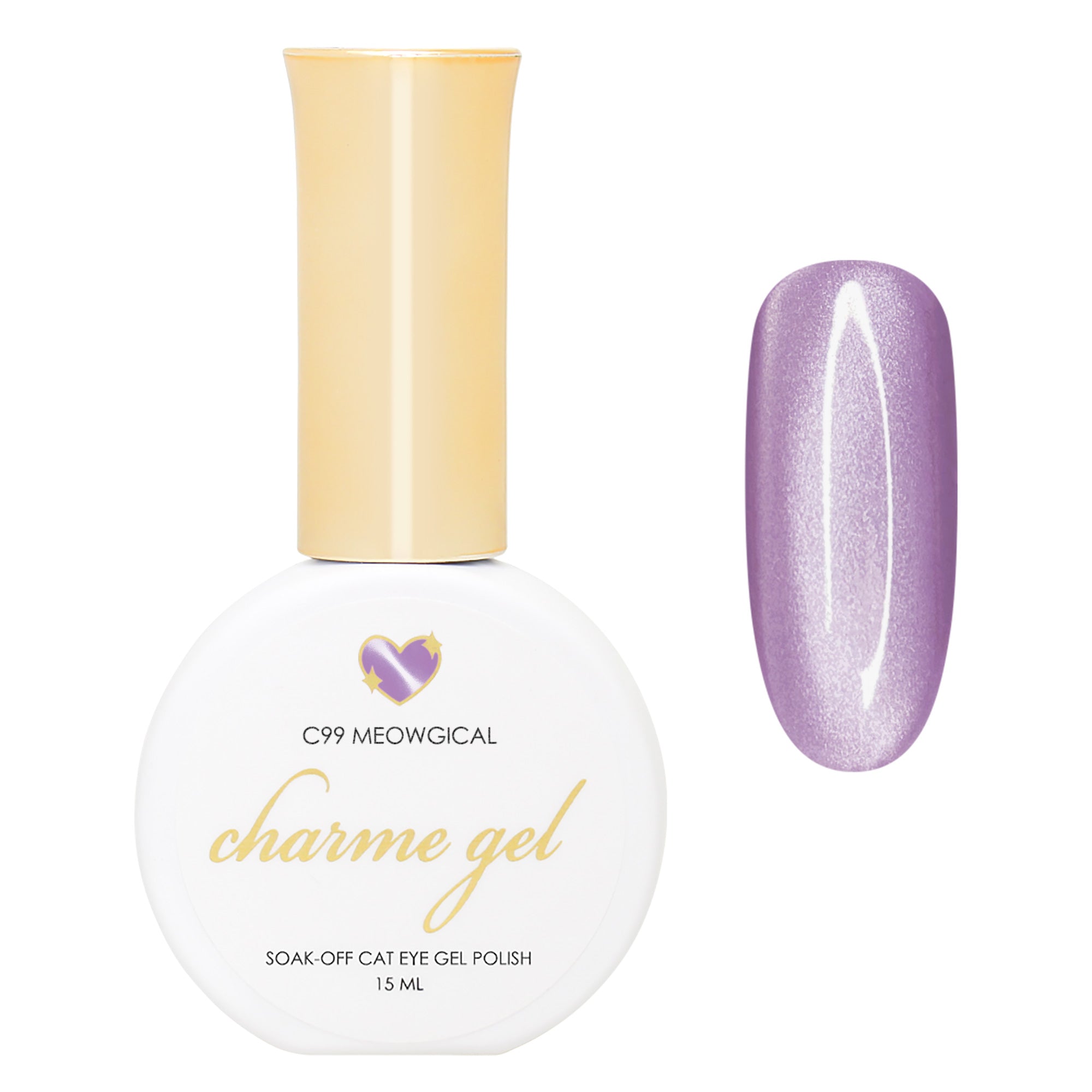 Charme Gel / Cat Eye C99 Meowgical Purple Magnetic Nail Polish Halloween