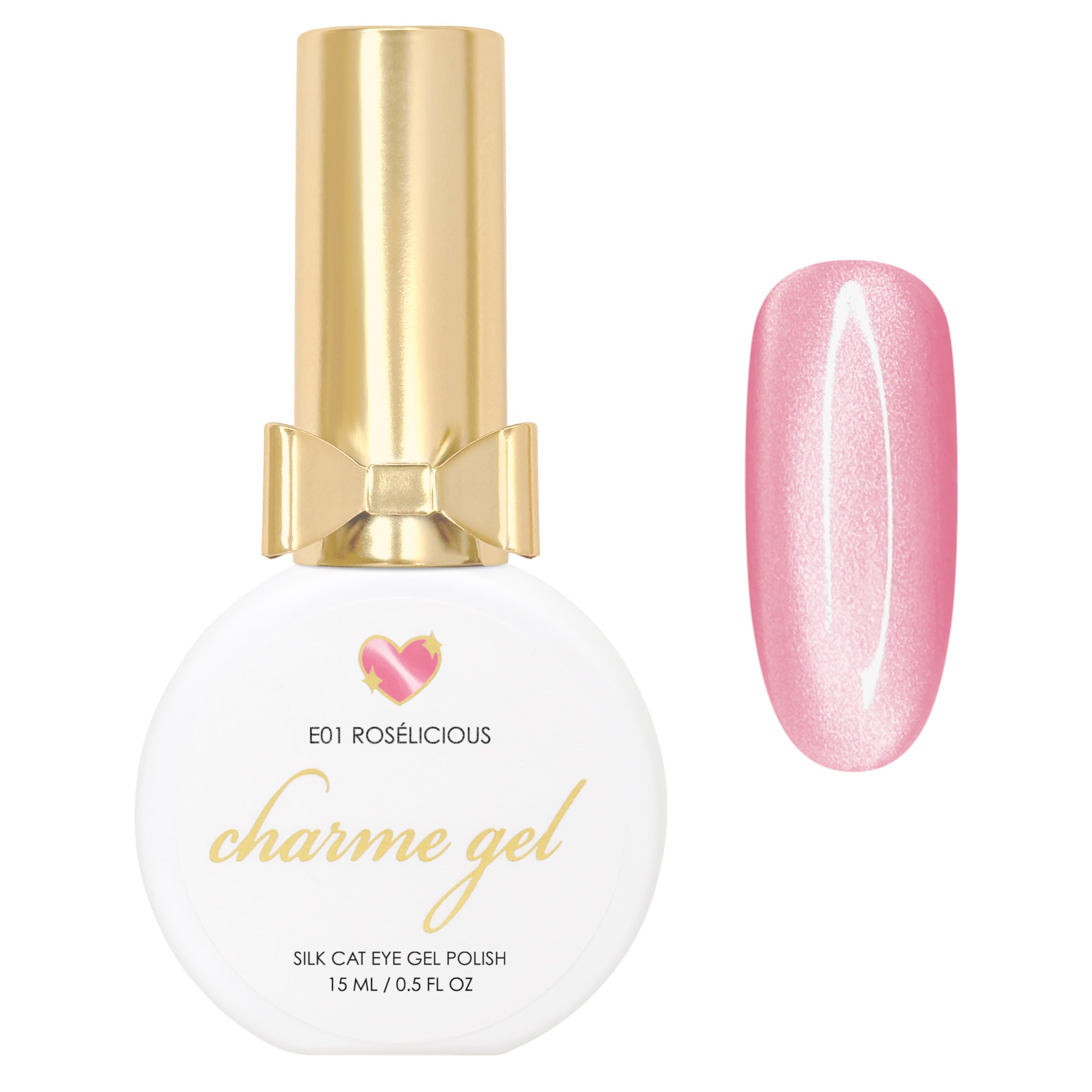 Charme Gel / Cat Eye E01 Rosélicious Satin Silk Light Pink Magnetic Gel Nail Polish