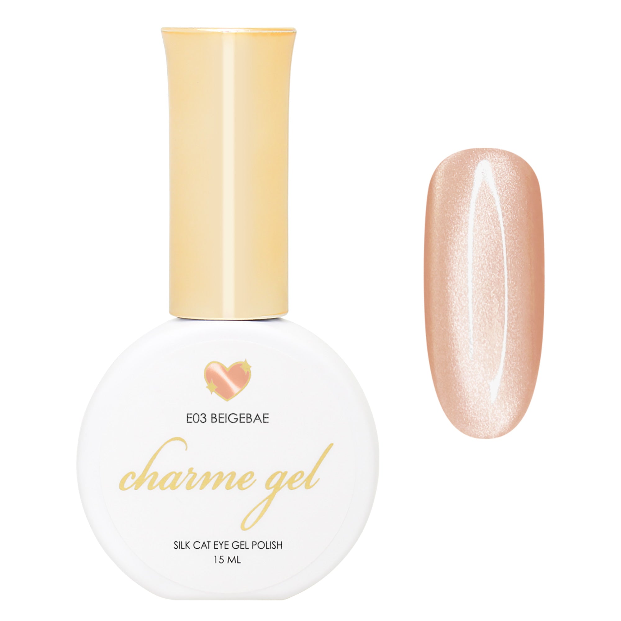 Charme Gel / Cat Eye E03 Beigebae Satin Silk Beige Magnetic Gel Nail Polish