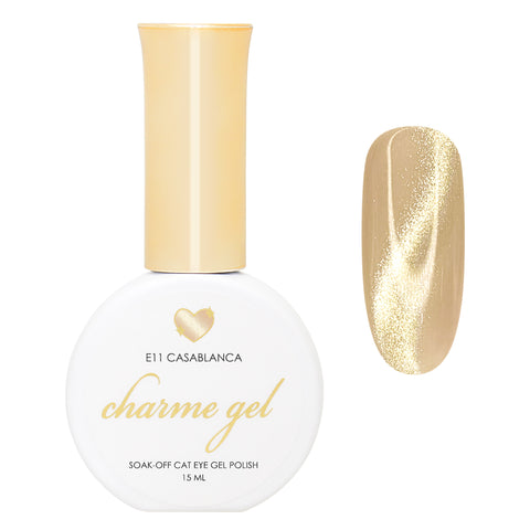 Charme Gel / Cat Eye E11 Casablanca Pastel Gold Magnetic Shimmer Nail Polish