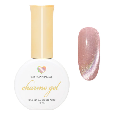 Charme Gel / Cat Eye E15 Pop Princess Red Holo Holographic Silk Magnetic Nail Polish