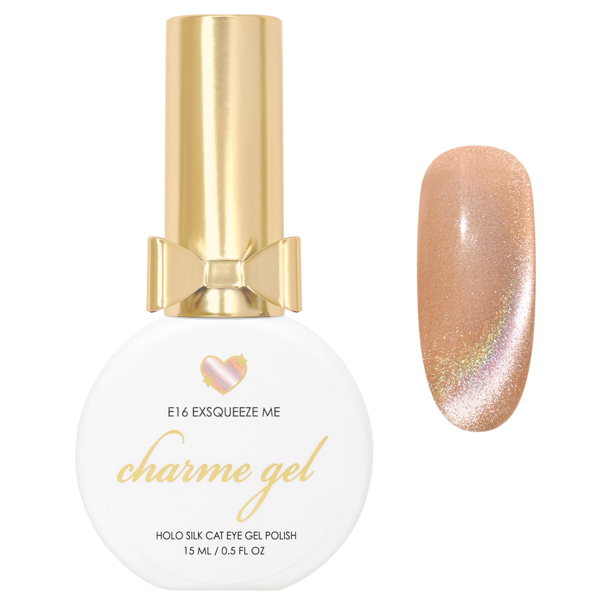 Charme Gel / Cat Eye E16 Exsqueeze Me Orange Holo Holographic Silk Magnetic Nail Polish Trendy Summer