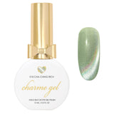 Charme Gel / Cat Eye E18 Cha-Ching Rich Green Lime Holo Holographic Silk Magnetic Nail Polish Trend 2025