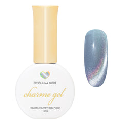 Charme Gel / Cat Eye E19 Chillax Mode Blue Holo Holographic Silk Magnetic Nail Polish Cool Genz Y2K