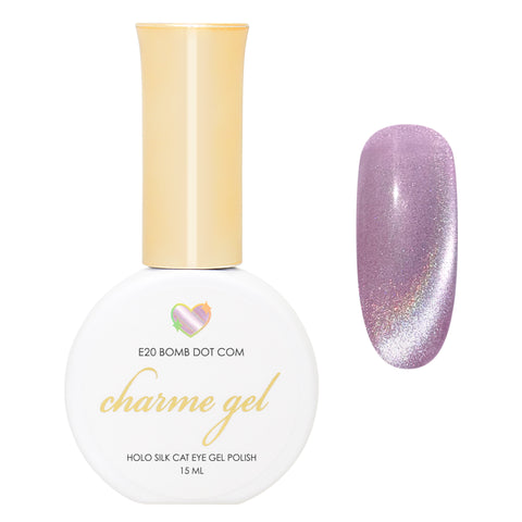 Charme Gel / Cat Eye E20 Bomb Dot Com Lavender Purple Lilac Holo Holographic Silk Magnetic Nail Polish Y2K