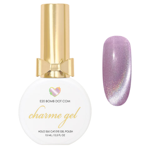 Charme Gel / Cat Eye E20 Bomb Dot Com Lavender Purple Lilac Holo Holographic Silk Magnetic Nail Polish Y2K