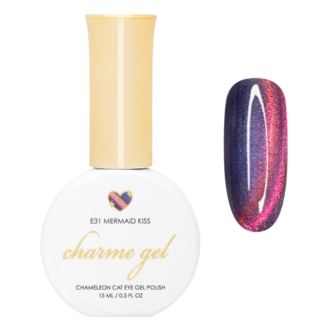 Charme Gel / Cat Eye E31 Mermaid Kiss Purple Pink Yellow Chameleon Magnetic Nail Polish Color Shifting