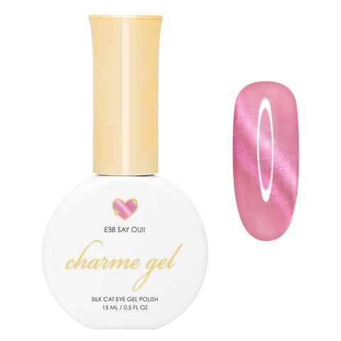 Charme Gel / Cat Eye E38 Say Oui! Light Pink Silky Magnetic Color Shifting Nail Polish