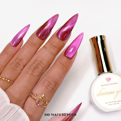 Charme Gel / Cat Eye E40 That's So Fetch Magenta Pink Silky Magnetic Color Shifting Nail Polish