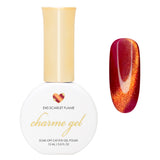 Charme Gel / Cat Eye E43 Scarlet Flame Red Magnetic Nail Polish Witch Vibe Halloween Holiday Christmas Shade Burnt Orange
