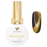 Charme Gel / Cat Eye E44 Fair Magic Black Magnetic Nail Polish Gray Halloween Fall Winter Color Gold Shine
