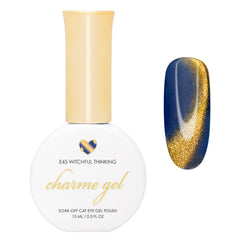 Charme Gel / Cat Eye E45 Witchful Thinking Blue Golden Magnetic Nail Polish Witch Vibe Halloween Winter Holiday