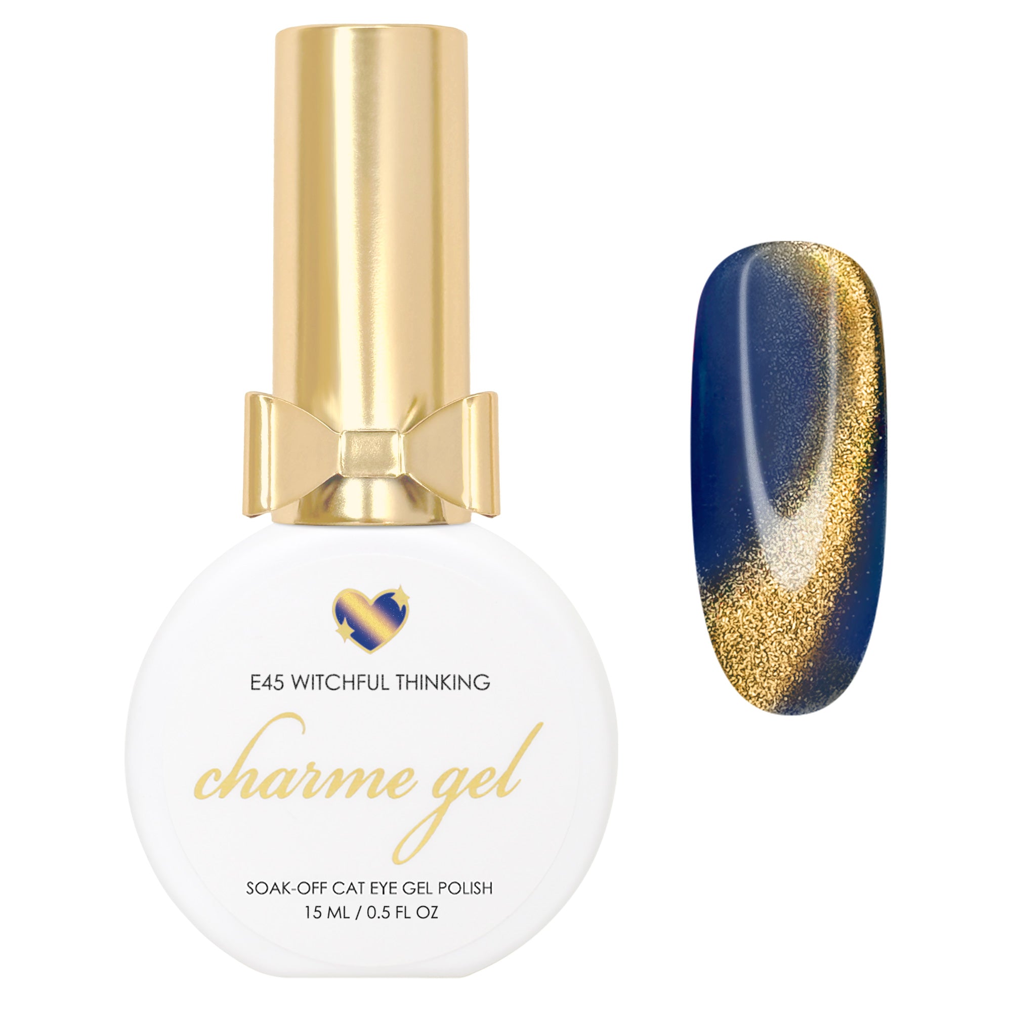 Charme Gel / Cat Eye E45 Witchful Thinking Blue Golden Magnetic Nail Polish Witch Vibe Halloween Winter Holiday