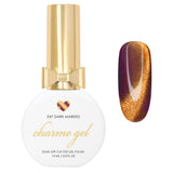 Charme Gel / Cat Eye E47 Dark Marked Purple Plum Gold Magnetic Nail Polish Fall Winter Halloween Color Trendy