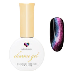 Charme Gel Cat Eye Nail Polish E49 Euphoria Magnetic Pink Blue Purple Color Shifting