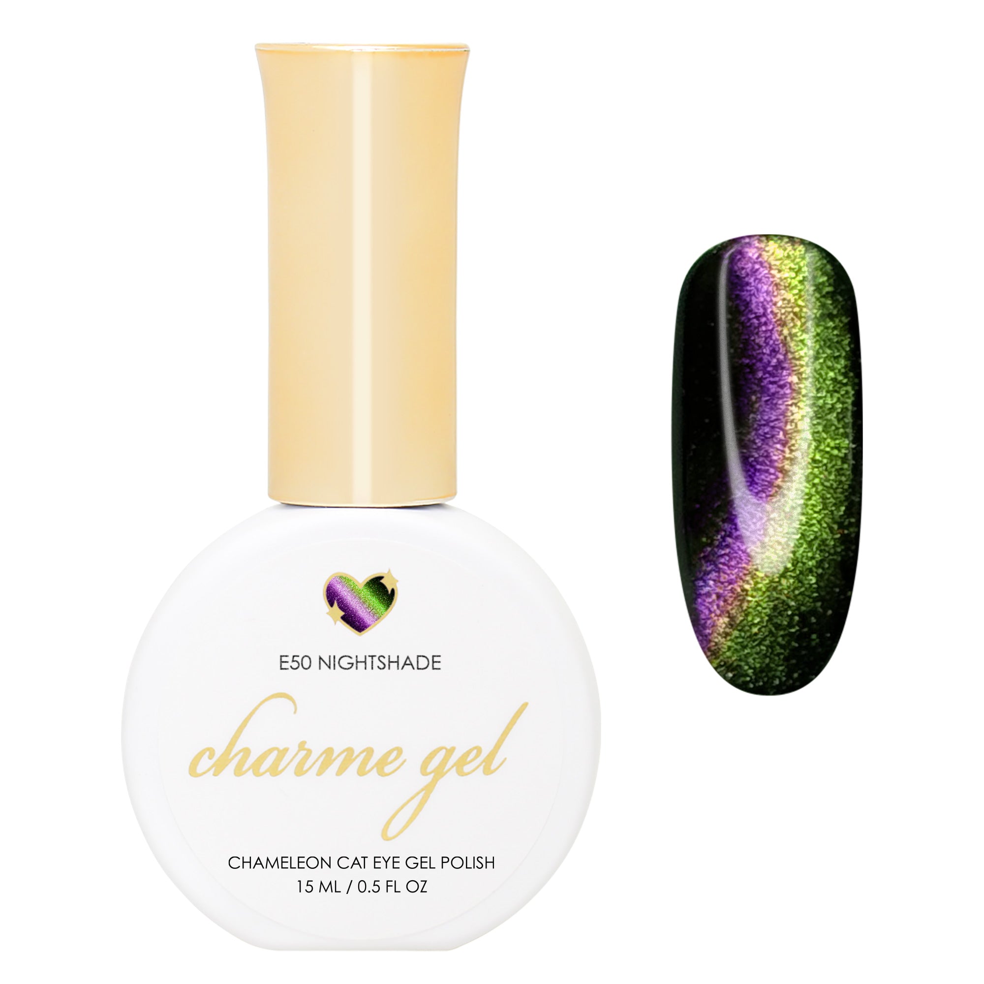 Charme Gel Cat Eye Nail Polish E50 Nightshade Magnetic Green Purple Blue Red Color Shifting