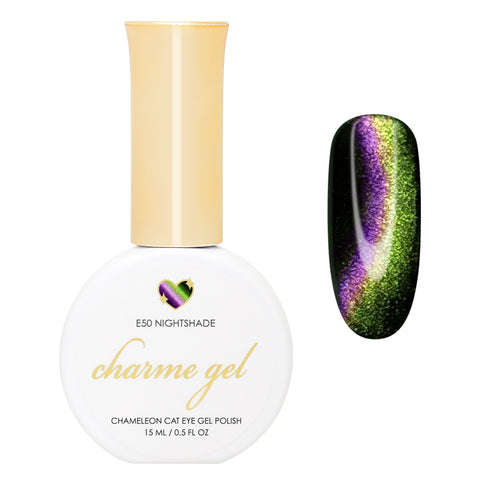Charme Gel Cat Eye Nail Polish E50 Nightshade Magnetic Green Purple Blue Red Color Shifting