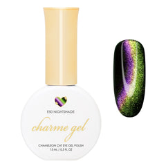 Charme Gel Cat Eye Nail Polish E50 Nightshade Magnetic Green Purple Blue Red Color Shifting