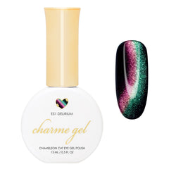 Charme Gel Nail Polish Magnetic Cat Eye E51 Delirium Green Pink Purple Orange Color Changing 