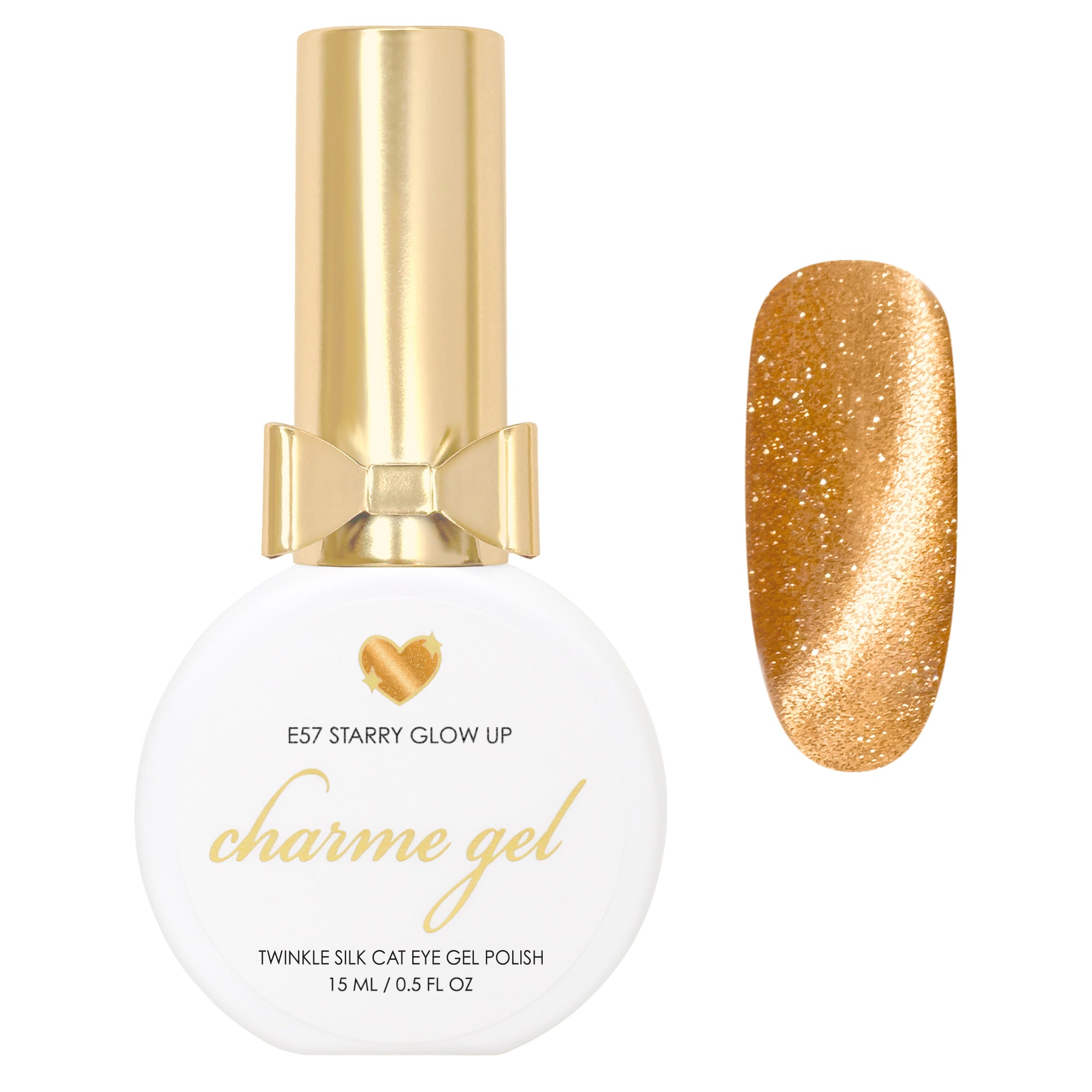 Charme Gel / Cat Eye E57 Starry Glow Up Champagne Gold Magnetic Nail Polish