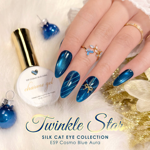 Charme Gel / Cat Eye E59 Cosmo Blue Aura Nail Polish Magnetic Holiday Galaxy Winter Trend