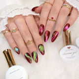 Charme Gel Pink Magnetic Nail Polish Cat Eye E61 Sugar Spice Holiday Pink Red Silk Shimmer