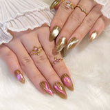 Charme Gel Gold Magnetic Nail Polish Cat Eye E62 Glitz & Glam Red Iridescent Silk Finish