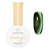 Charme Gel Nail Polish Magnetic Cat Eye E63 Mistletoe Magic Green Silk Color Shifting Iridescent