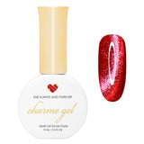 Charme Gel Red Magnetic Cat Eye Nail Polish Glitter Sparkly Festive Valentine's Day E68 Always and Forever