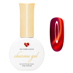 Charme Gel Magnetic Nail Polish Red Silk Lunar New Year Valentine's Day Holiday Fine Cat Eye E69 Cherie Amour