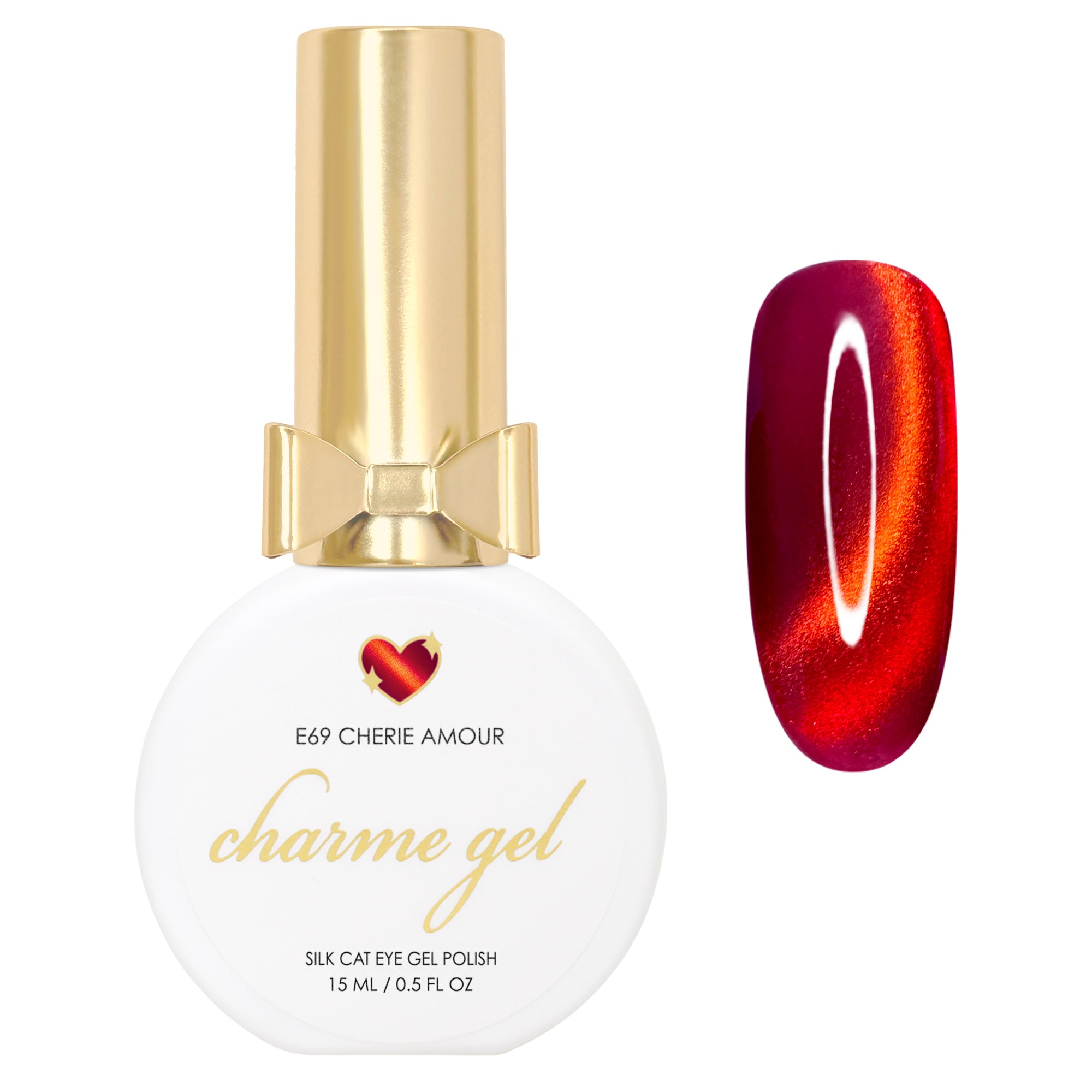 Charme Gel Magnetic Nail Polish Red Silk Lunar New Year Valentine