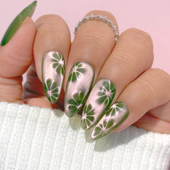 Charme Gel Nail Polish Cat Eye E70 Sunkissed Bloom Matcha Green Magnetic Pink Shine