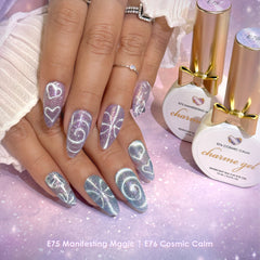 Charme Gel / Cat Eye E76 Cosmic Calm Celestial Dreams HEMA TPO Free Light Blue Galaxy Spring Aura Magnetic