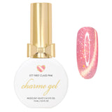 Charme Gel Nail Polish Cat Eye E77 First Class Pink Velvet Gold Iridescent Flake Flash 