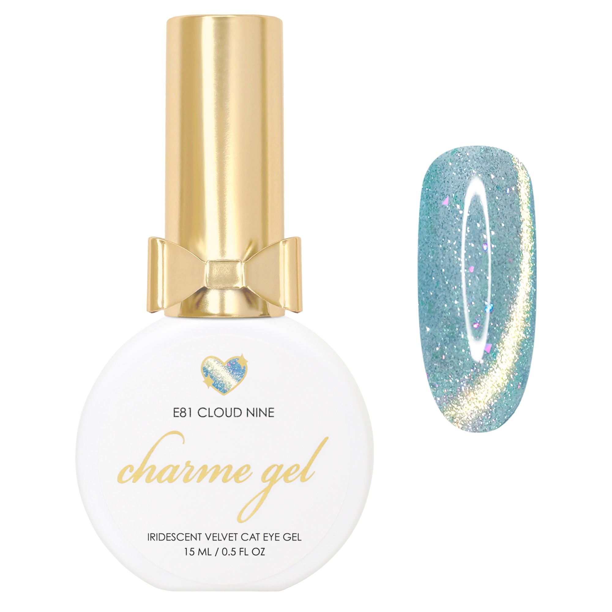 Charme Gel Nail Polish Magnetic Cat Eye E81 Cloud Nine Blue Aqua Spring Summer Ocean Vacation Trend Clean Girl
