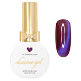 Charme Gel / Cat Eye E91 The Final Vow Dark Purple Burgundy Magnetic Nail Polish Silk Fine Pigments Halloween Goth