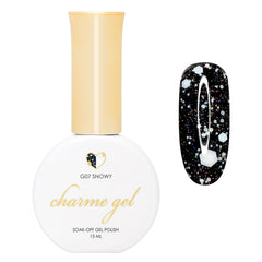 Charme Gel / Glitter G07 Snowy White Snow Holo Holographic Shimmer Nail Polish Lace