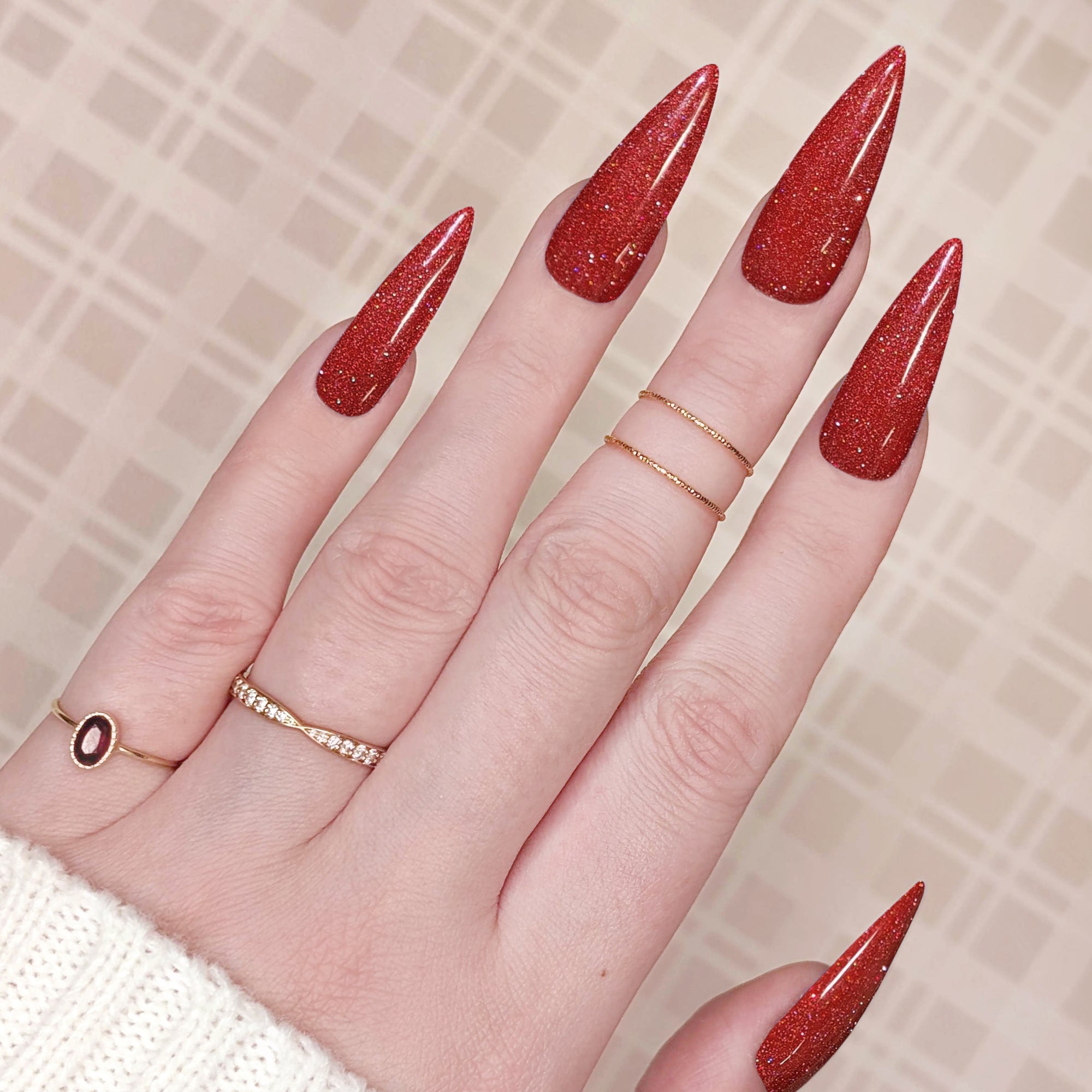 Charme Gel H58 Rudolph | Red Holographic Twinkle Flash On Gel Polish ...