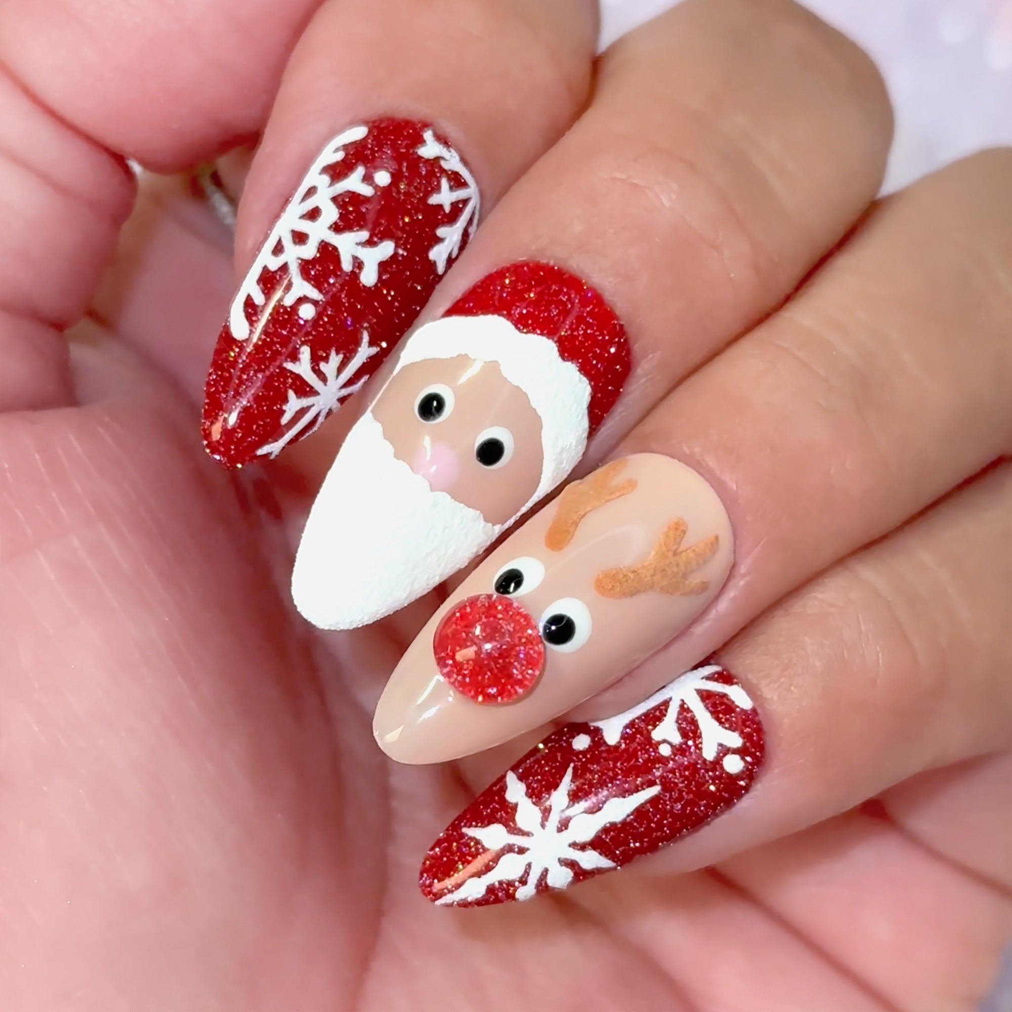 Charme Gel H58 Rudolph | Red Holographic Twinkle Flash On Gel Polish ...