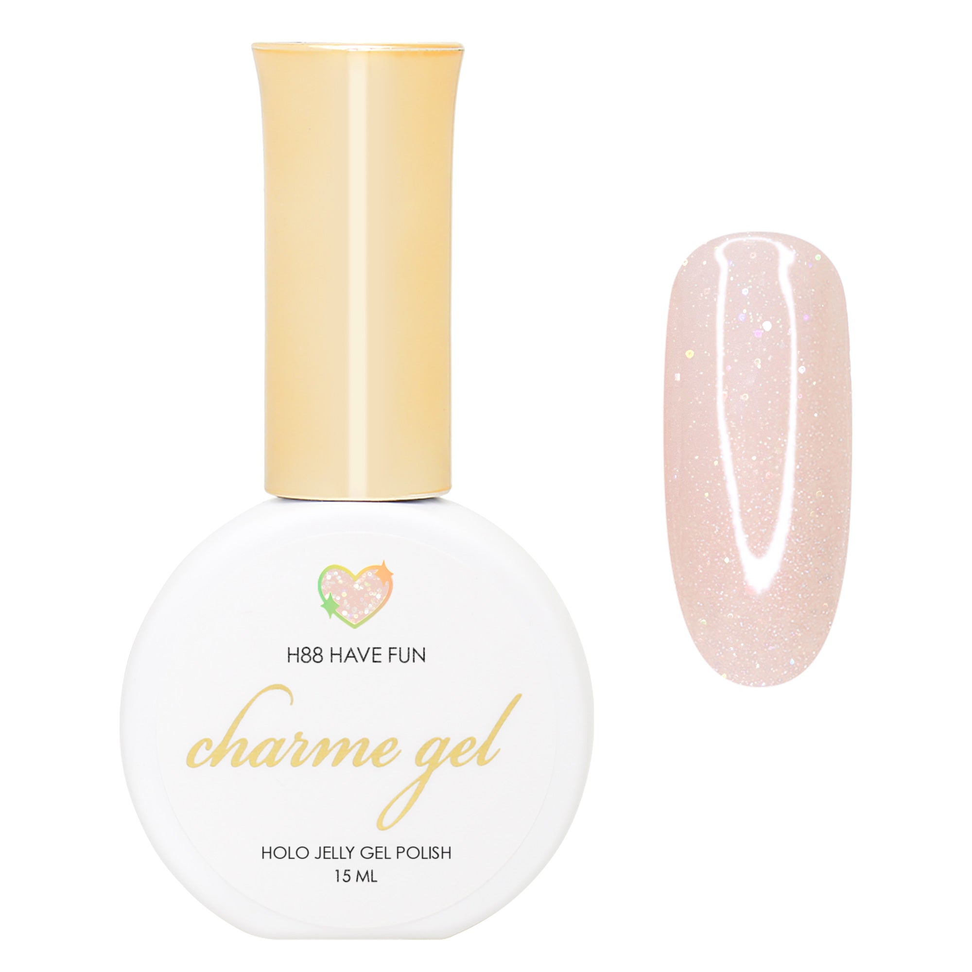 Charme Gel / Holo Jelly H88 Have Fun Warm Beige Light Nail Polish Wedding Coquette Trend 2024