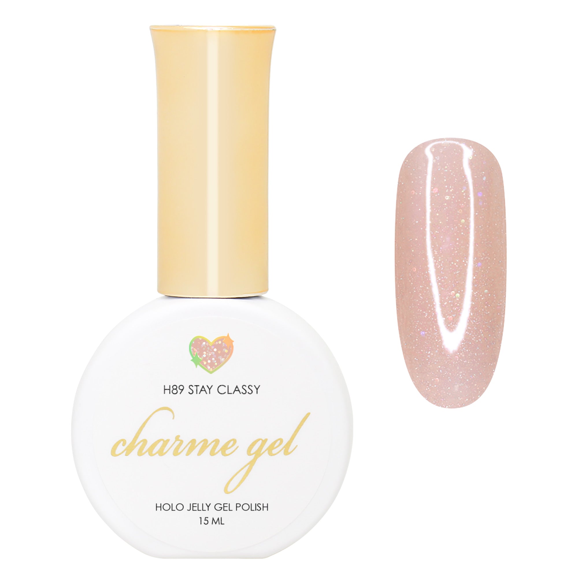 Charme Gel / Holo Jelly H89 Stay Classy Beige Neutral Nail Polish Coquettecore Style 2024 Viral