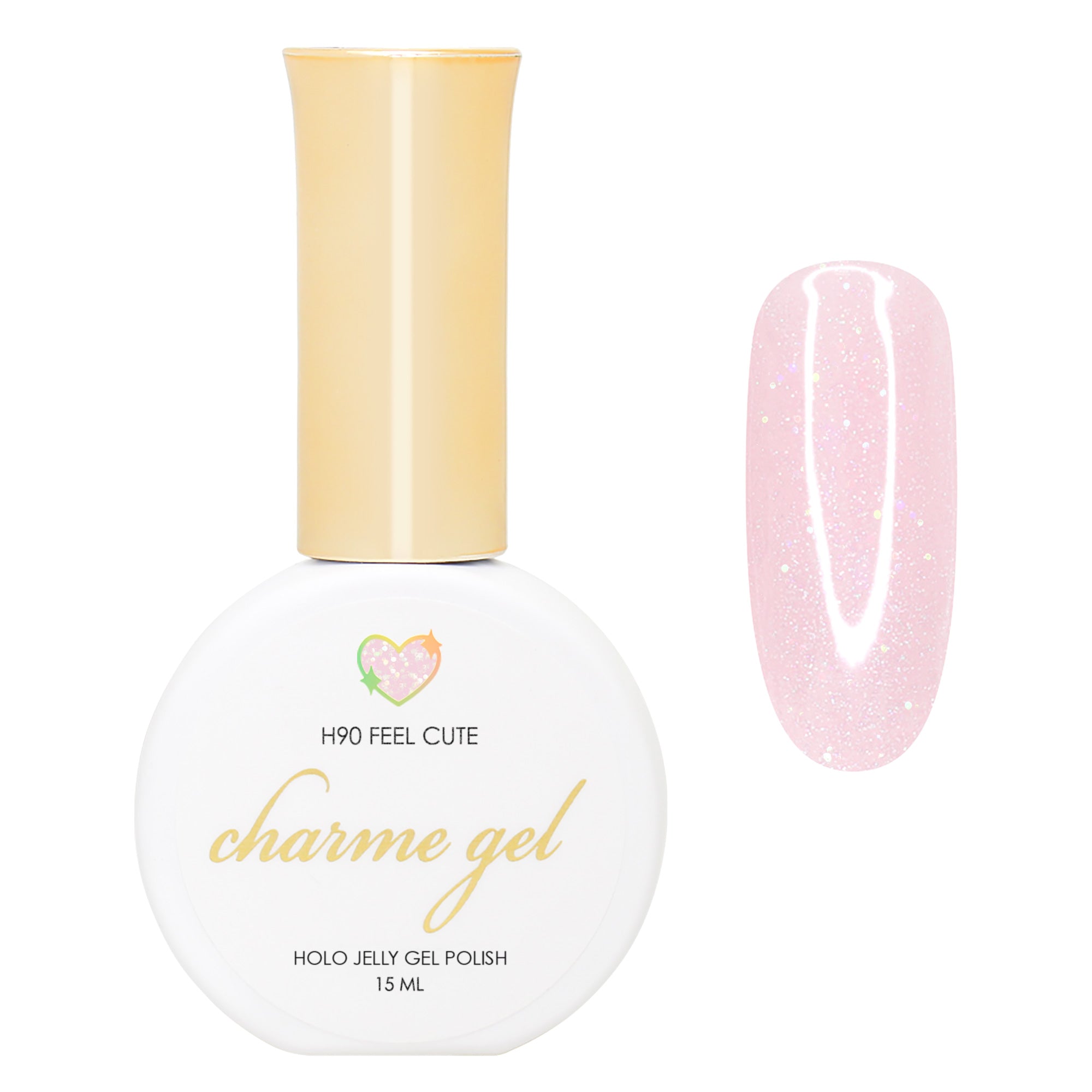 Charme Gel / Holo Jelly H90 Feel Cute Light Pink Nail Polish Holographic Coquettecore Trend