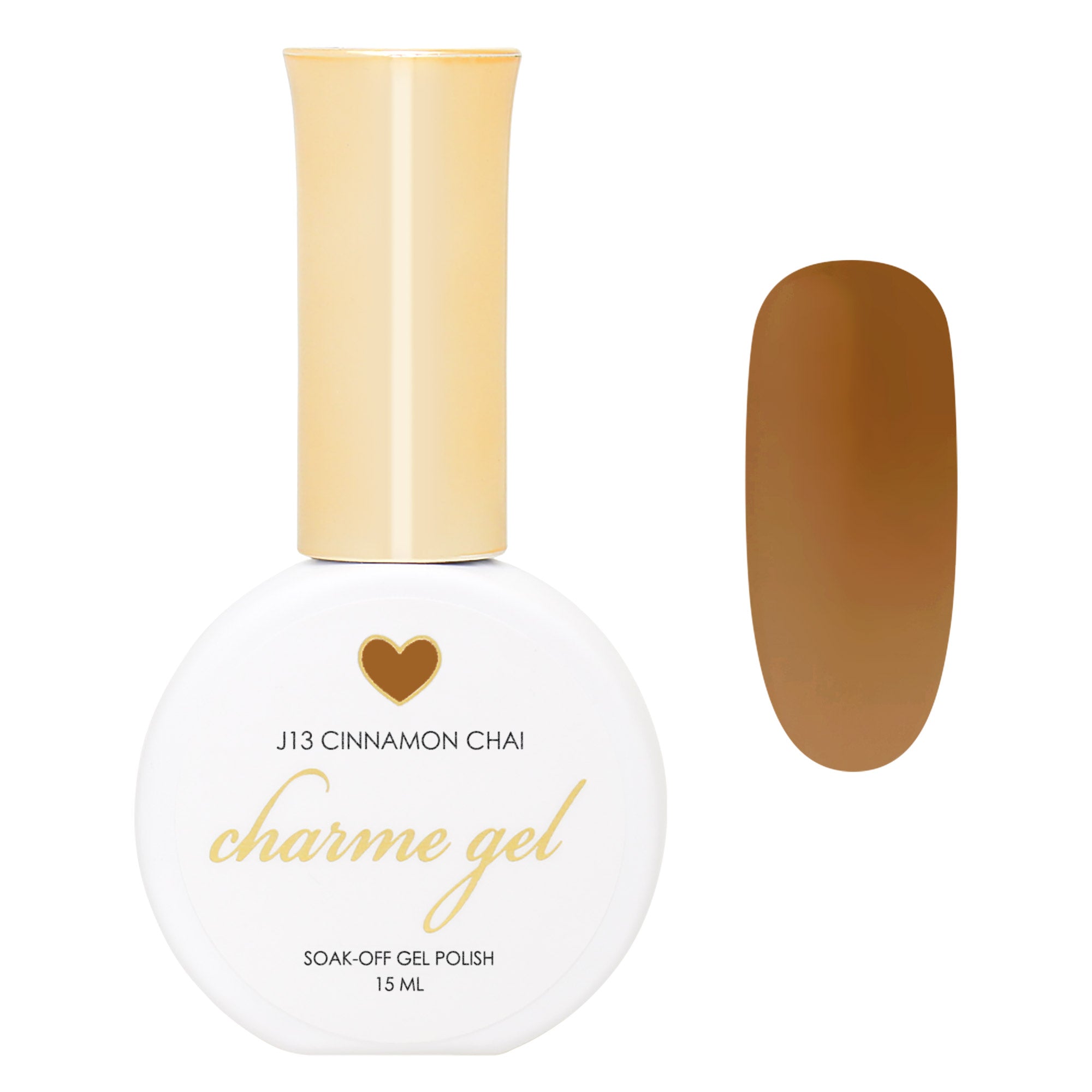 Charme Gel / Jelly J13 Cinnamon Chai Warm Yellow Undertone Dark Beige Brown Sheer Nail Polish